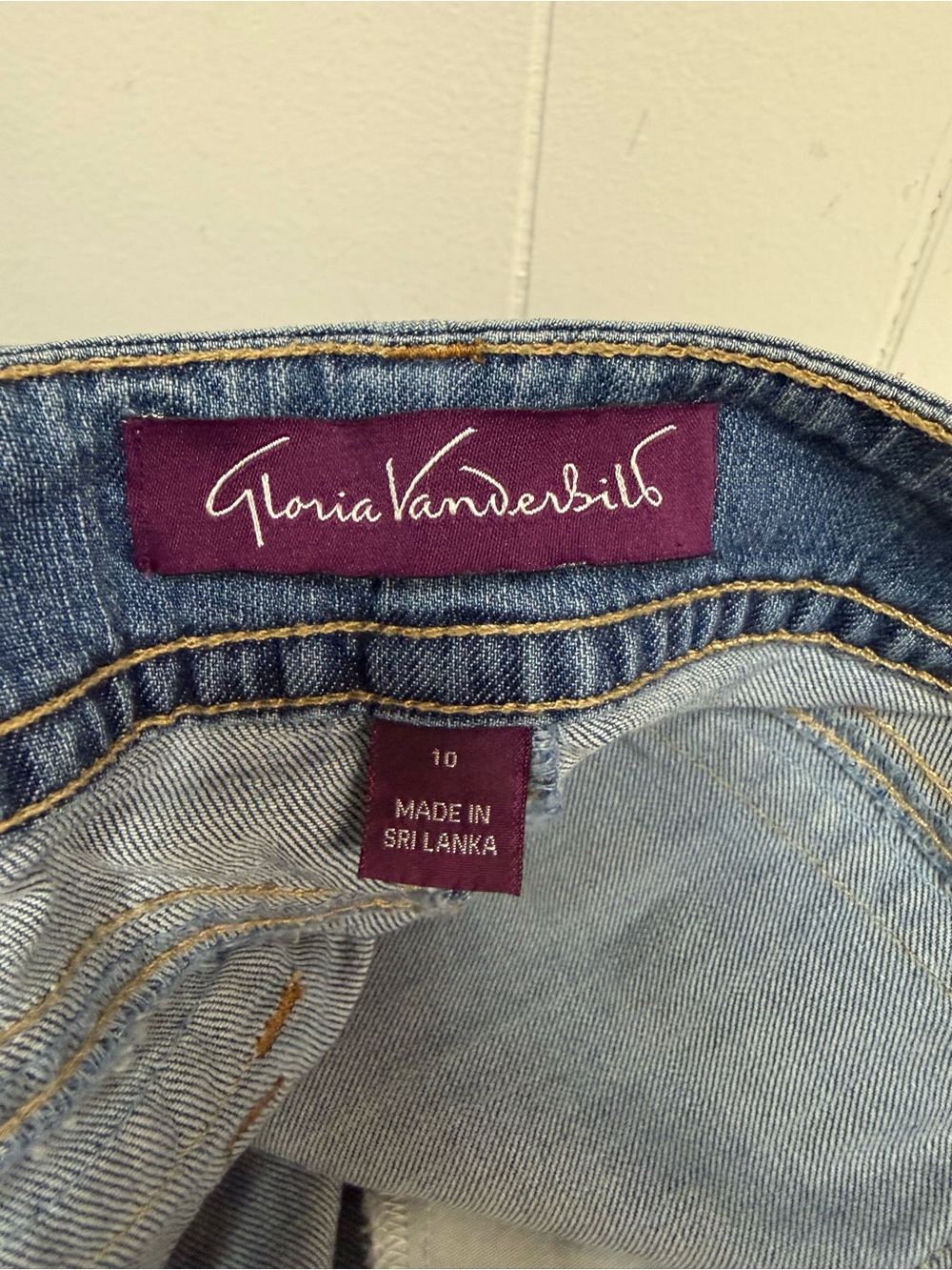 Vintage '90s Denim High-Waisted Skirt with Godets Gloria Vanderbilt Size 10 - Picture 12 of 13
